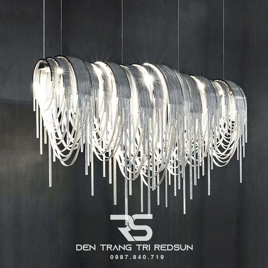 Đèn Chùm Trang Trí Sảnh Chờ, Phòng Khách, Phòng Ăn Hình Tua Rua Phong Cách Italia DCP-015