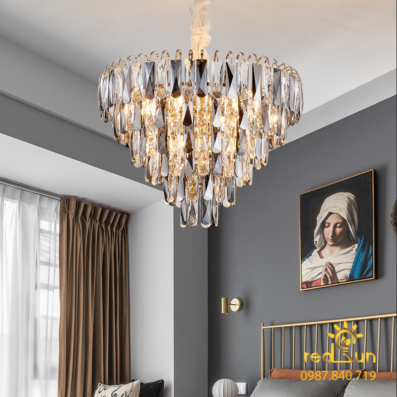 Đèn chùm pha lê 6 tầng phong cách Bắc Âu DC-4060