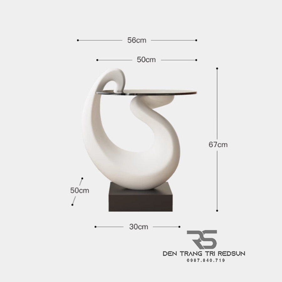 Bàn Để Góc Trang Trí Nội Thất Trừu Tượng Hiện Đại Hình Thiên Nga Phong Cách Pháp DDC-ZG003