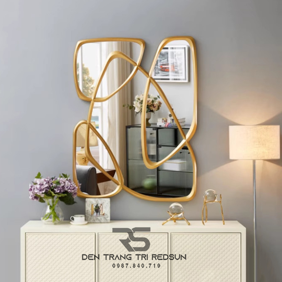 Gương Treo Tường Nghệ Thuật Trang Trí Phòng Khách, Phòng Ăn, Hành Lang Phong Cách Bắc Âu GDC-010