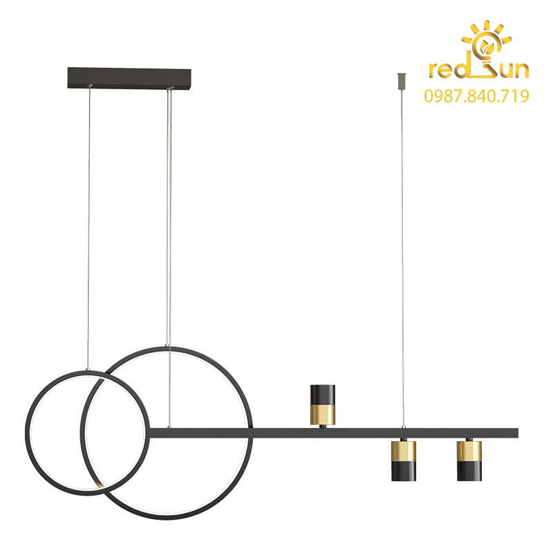ĐÈN THẢ NGANG 2 VÒNG LED 3 RỌI MỚI DC-43