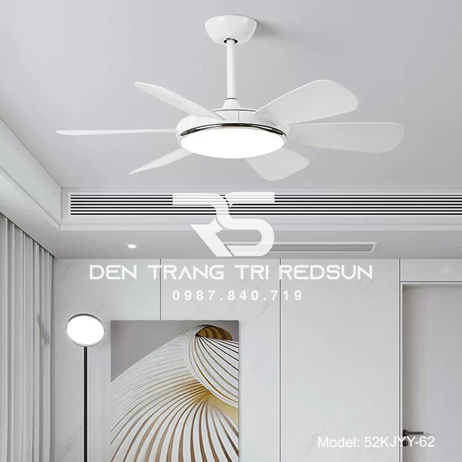 Quạt Trần Đèn Trang Trí Phòng Khách, Phòng Ngủ - 52KJYY-62