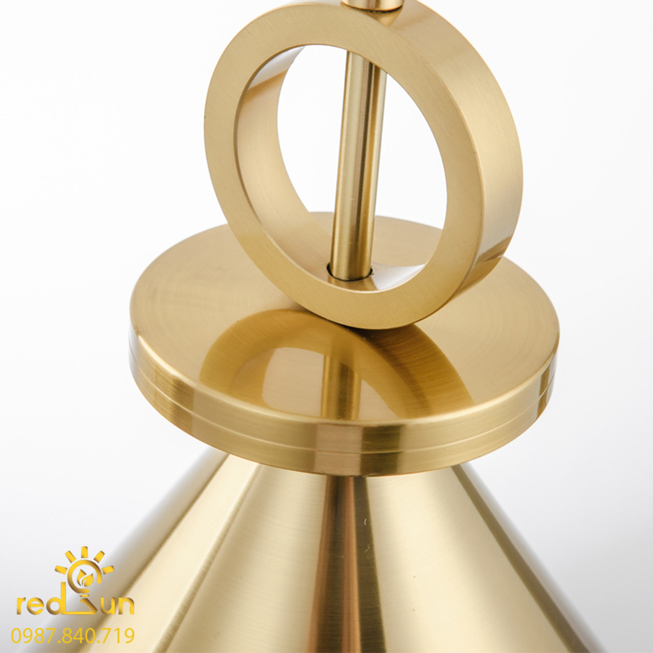 Chao đèn thả ròng rọc phễu đồng CDT-T031