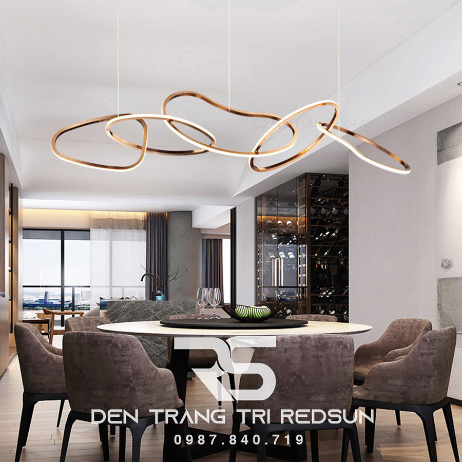 Đèn Thả Bàn Ăn Hiện Đại Bắc Âu Khung Inox Chiều Dài 120cm DC-L037