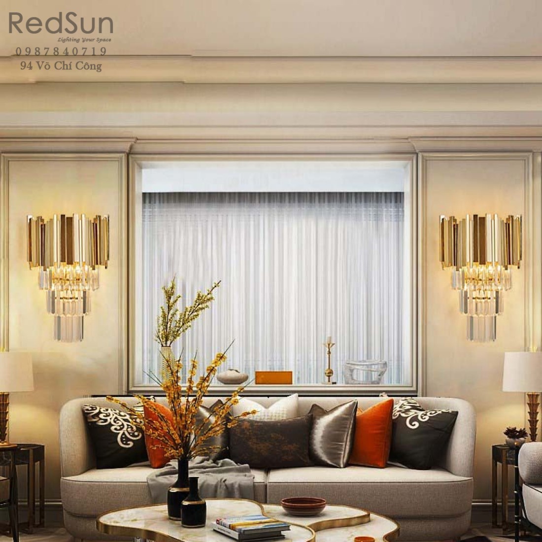 Đèn tường pha lê 4 tầng DT8010