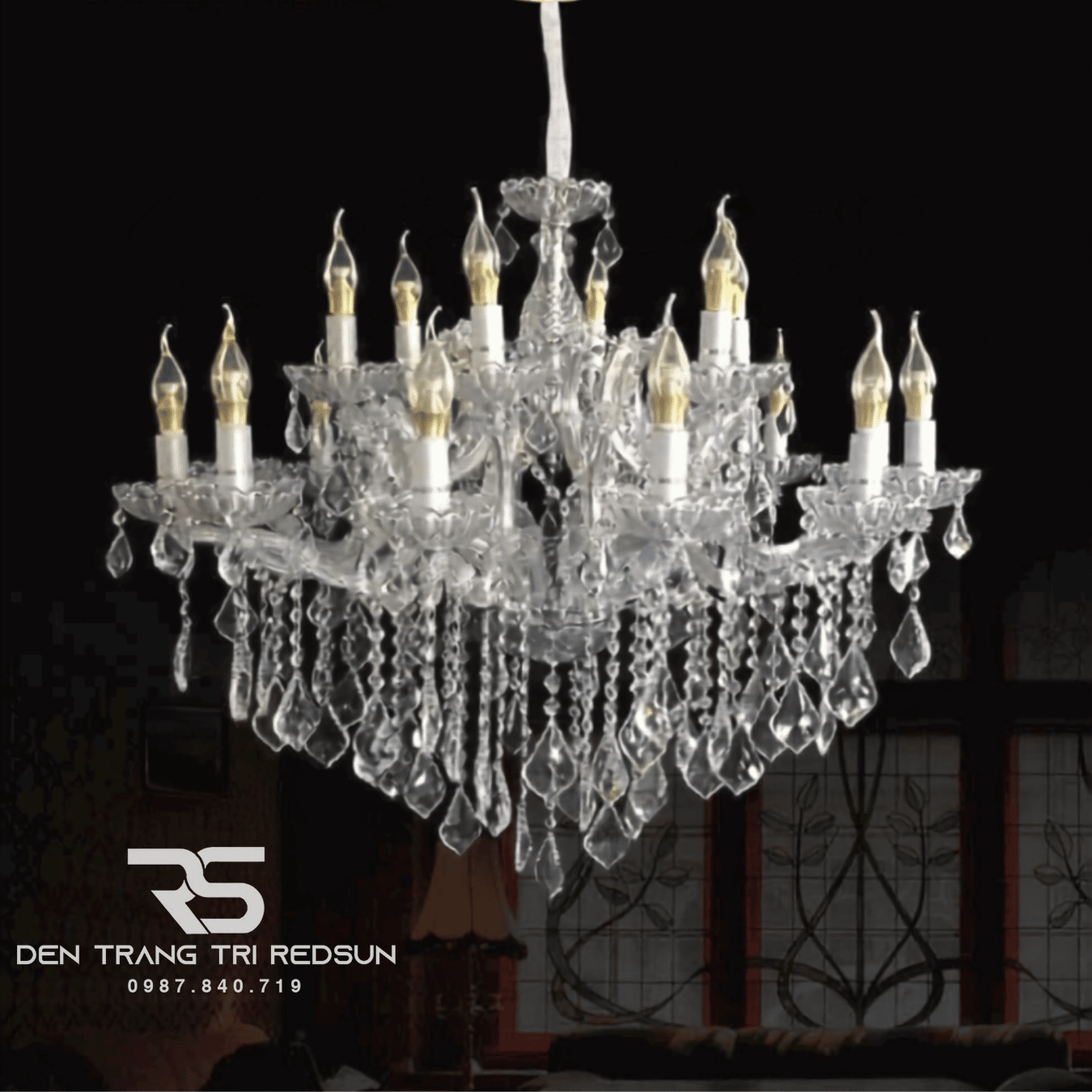 Đèn Chùm Pha Lê Phòng Khách, Nhà Hàng, Khách Sạn, Phong Cách Cổ Điển DC0088T