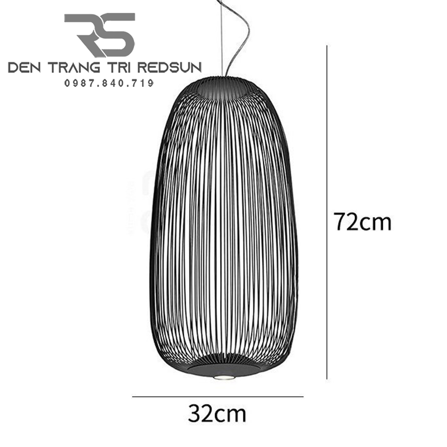 Đèn Thả Lồng Sắt Phong Cách Bắc Âu CDT-T041 Dáng A