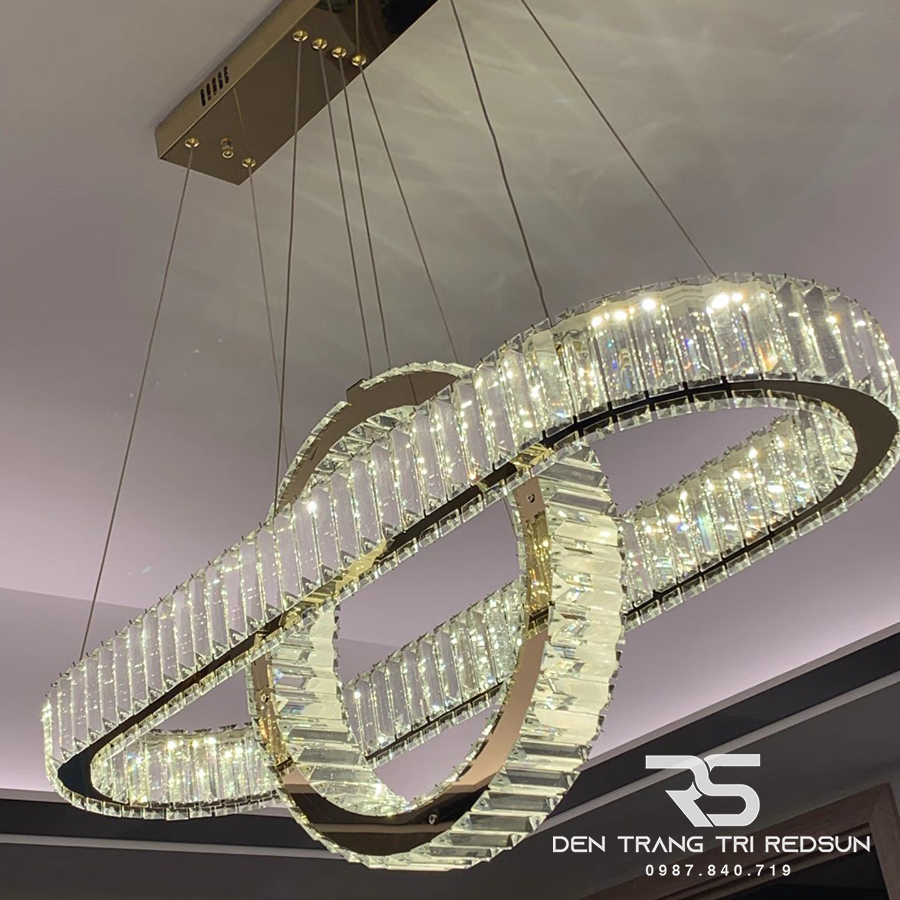 Đèn Thả Pha Lê Bàn Ăn, Bàn Đảo Hiện Đại TPL041