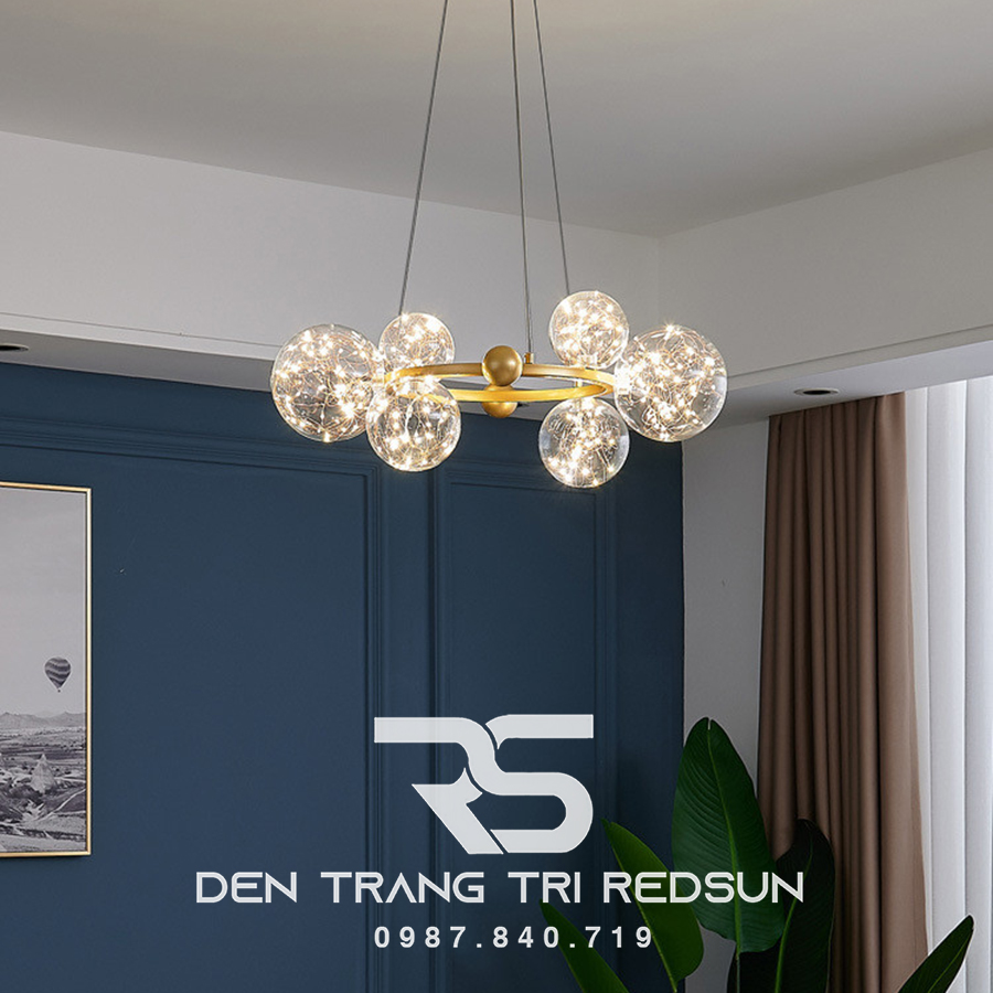 Đèn Chùm Phòng Khách Hiện Đại Phong Cách Bắc Âu Choá Thuỷ Tinh DC-50