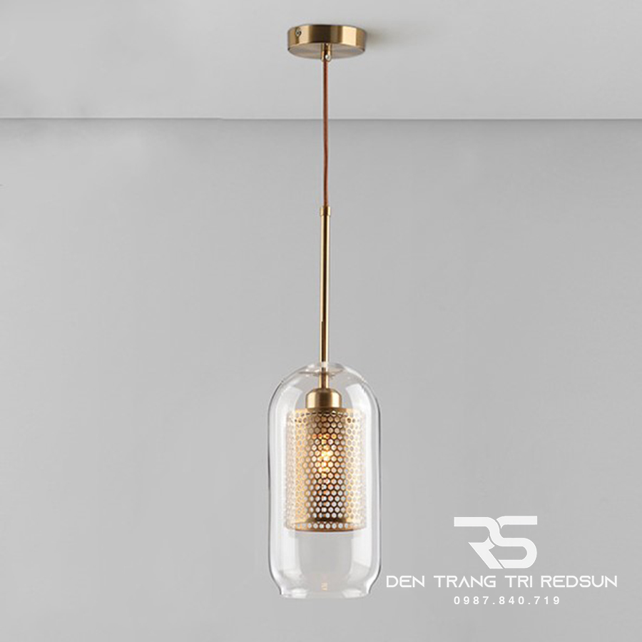 Đèn Thả Trần Hiện Đại Choá Thuỷ Tinh Lõi Hợp Kim Dáng Trụ Phong Cách Bắc Âu CDT-T011