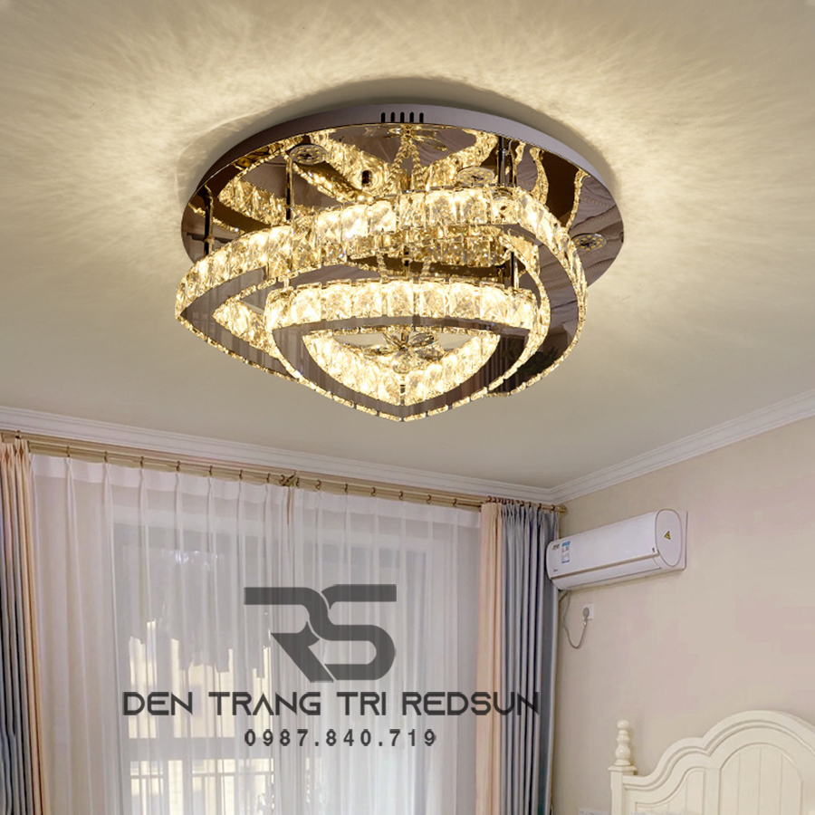 Đèn Mâm Pha Lê Ốp Trần Phòng Khách Hiện Đại M9207