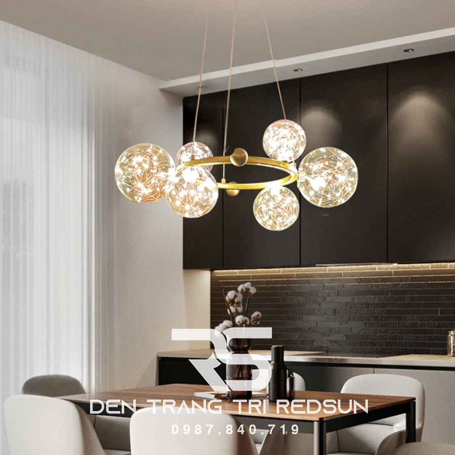Đèn Chùm Phòng Khách Hiện Đại Phong Cách Bắc Âu Choá Thuỷ Tinh DC-50