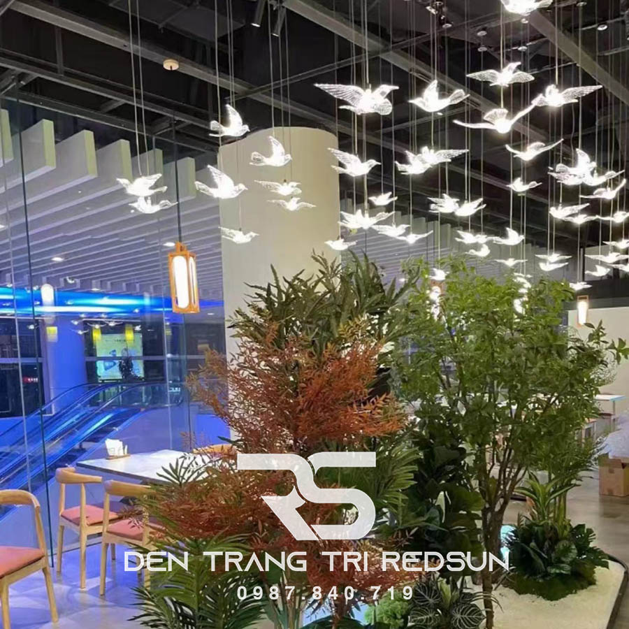 Đèn Thả Trần Chim Bồ Câu Hiện Đại Lắp Thông Tầng Cầu Thang, Phòng Khách, Bàn Ăn HTK034