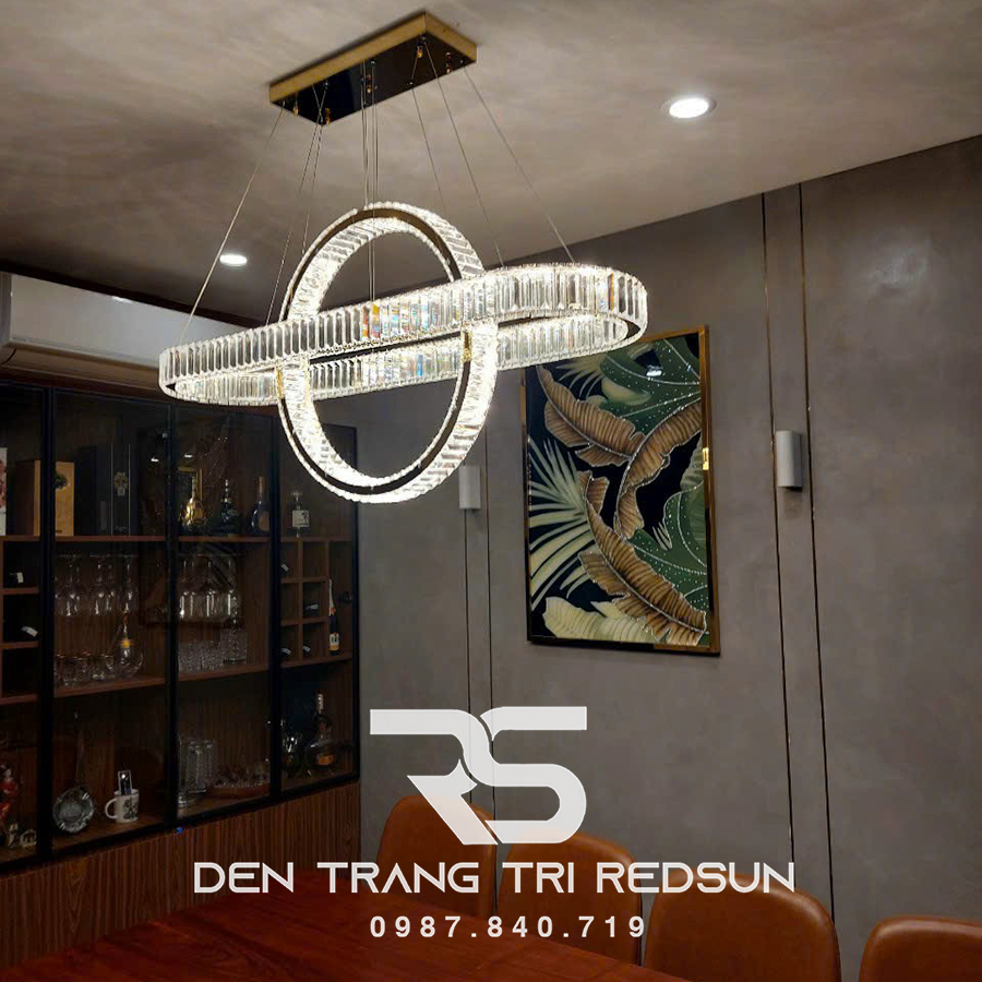 Đèn Thả Pha Lê Bàn Ăn, Bàn Đảo Hiện Đại TPL041