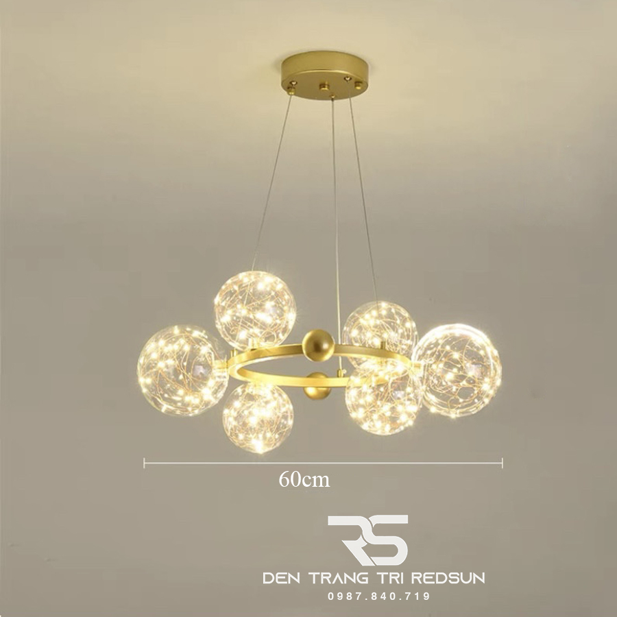 Đèn Chùm Phòng Khách Hiện Đại Phong Cách Bắc Âu Choá Thuỷ Tinh DC-50