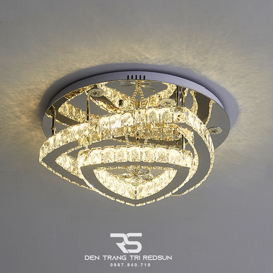 Đèn Mâm Pha Lê Ốp Trần Phòng Khách Hiện Đại M9207