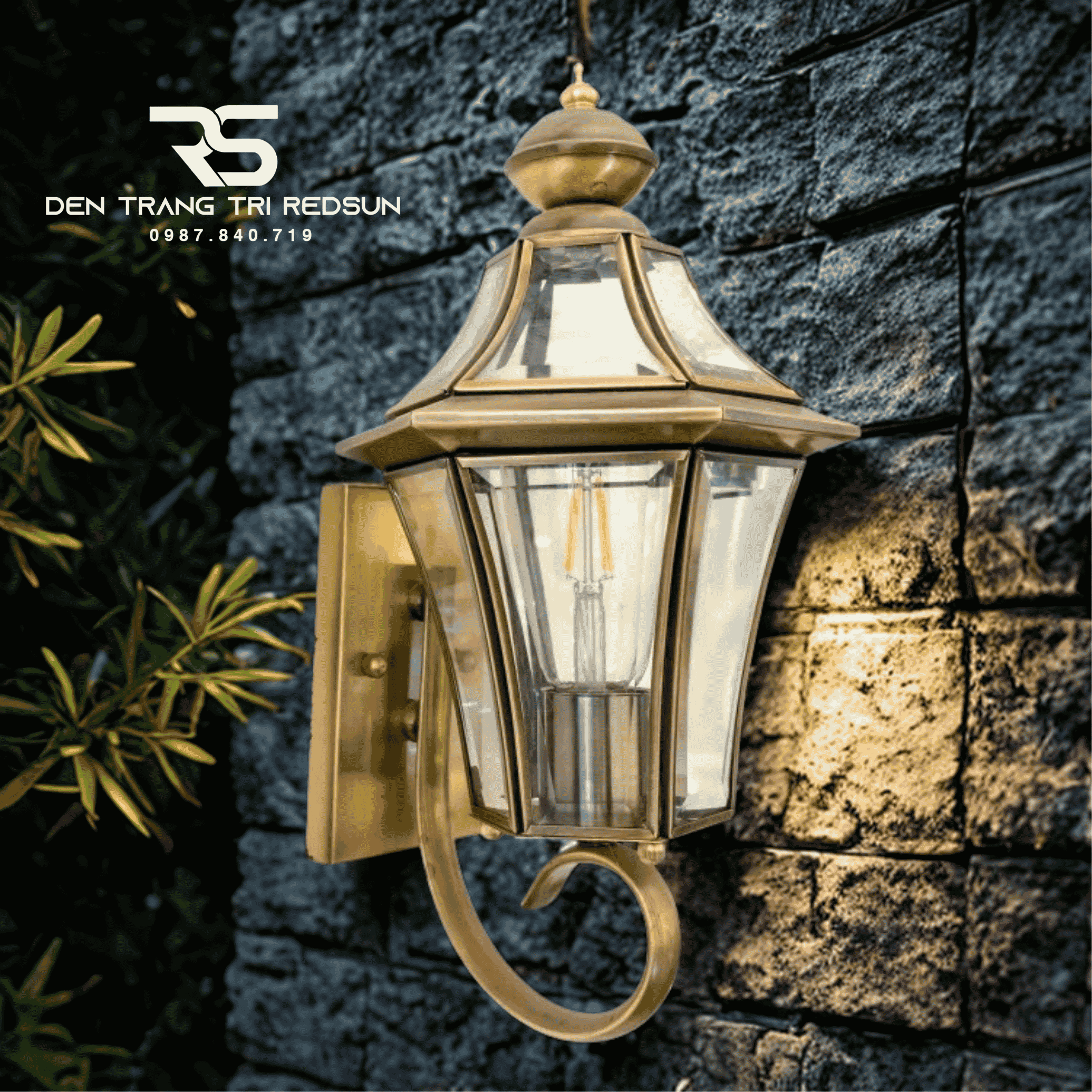 Đèn Tường Chùa Đồng Lắp Ngoài Trời DT-C0689