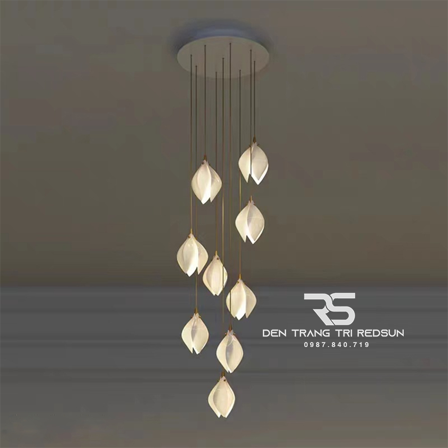Đèn Thả Phong Cách Hiện Đại Hoa Mộc Lan Lắp Phòng Khách, Sảnh Chờ, Cầu Thang Thông Tầng HTK052