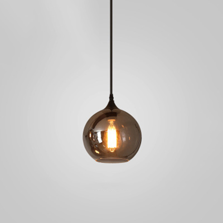 Đèn Thả Trần Hiện Đại Bắc Âu Choá Thuỷ Tinh Đen Khói CDT-L014 Dáng B