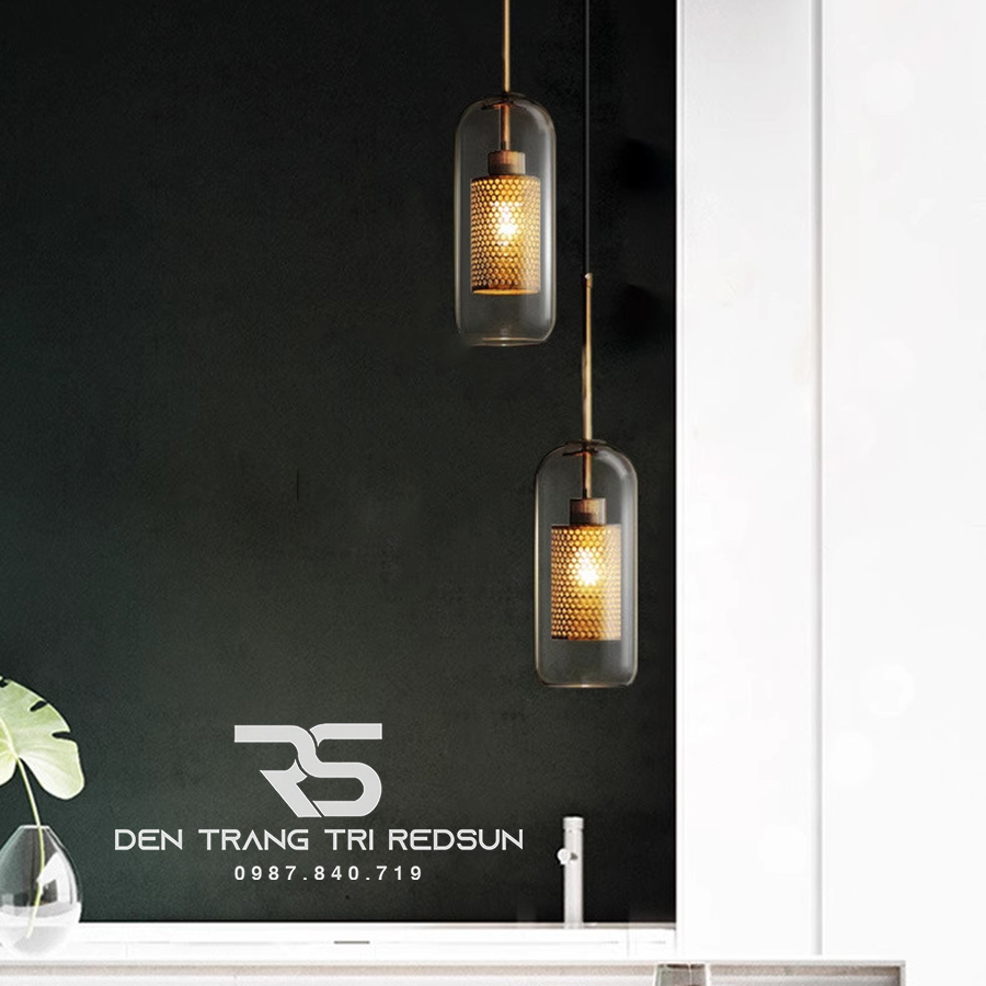 Đèn Thả Trần Hiện Đại Choá Thuỷ Tinh Lõi Hợp Kim Dáng Trụ Phong Cách Bắc Âu CDT-T011