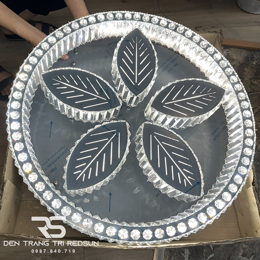 Đèn Mâm Mica Pha Lê Ốp Trần Phòng Khách Hiện Đại MKPL-083