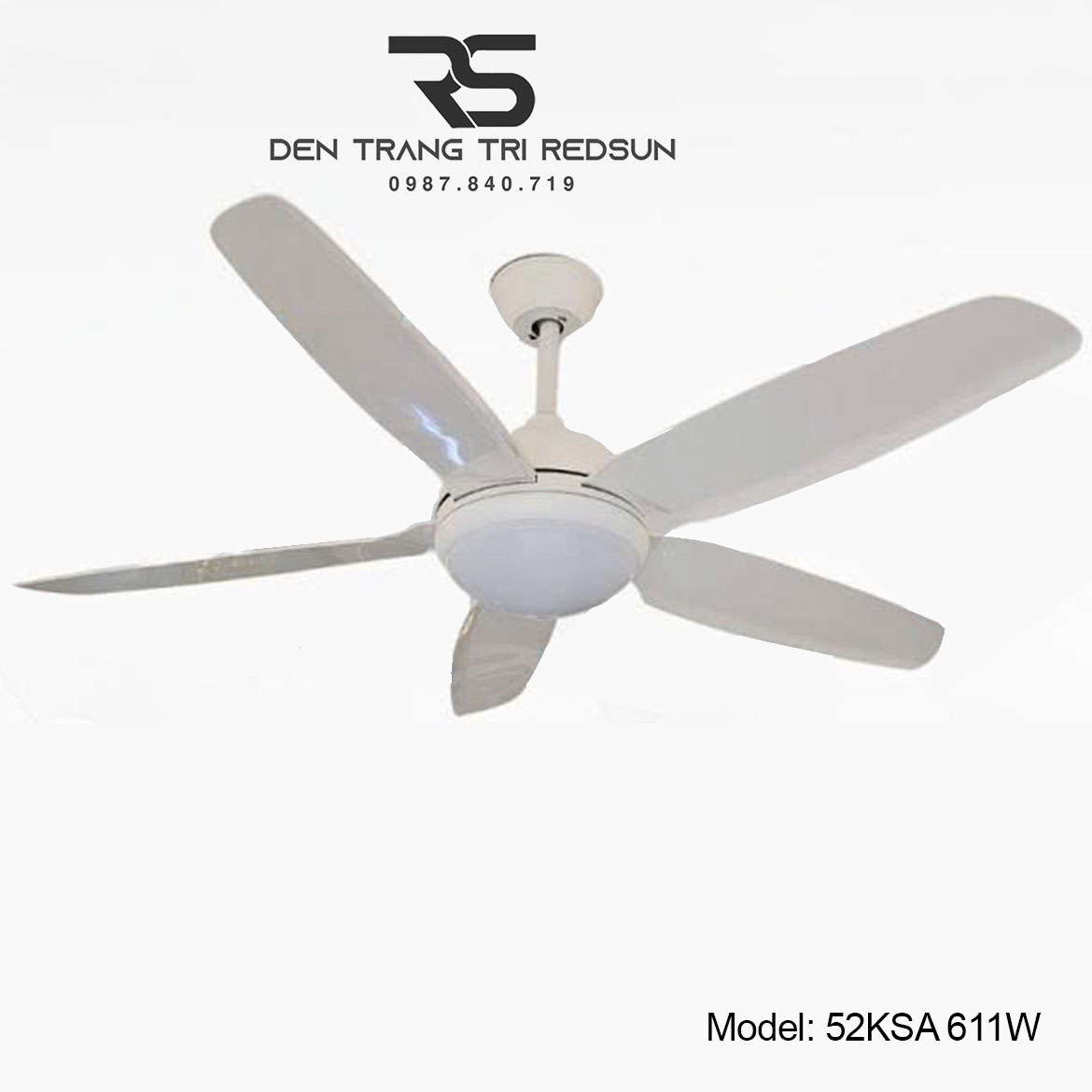 Quạt Trần Đèn Trang Trí Phòng Khách, Phòng Ngủ - 52KSA 611W