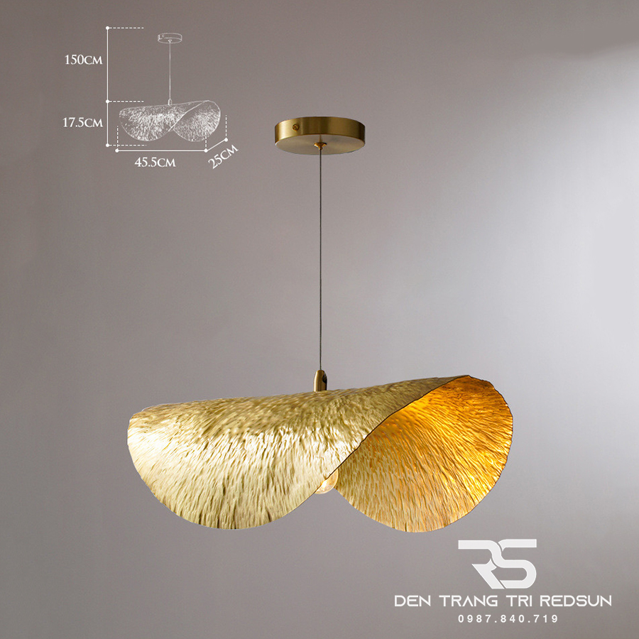 Đèn Thả Trần Hiện Đại Bắc Âu Lá Sen Đồng CDT-T037
