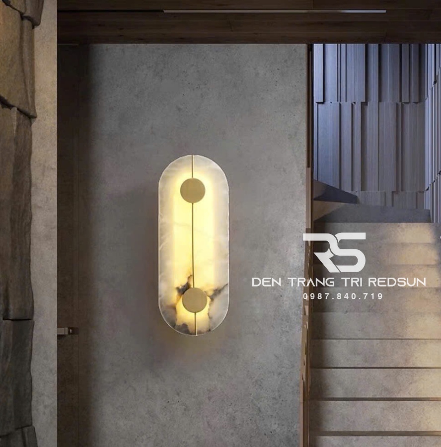 Đèn Tường Trang Trí Phòng Khách, Phòng Ngủ, Cầu Thang Phong Cách Bắc Âu Chất Liệu Đá Cẩm Thạch DT-1043
