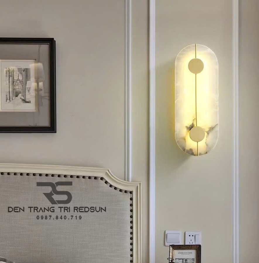 Đèn Tường Trang Trí Phòng Khách, Phòng Ngủ, Cầu Thang Phong Cách Bắc Âu Chất Liệu Đá Cẩm Thạch DT-1043