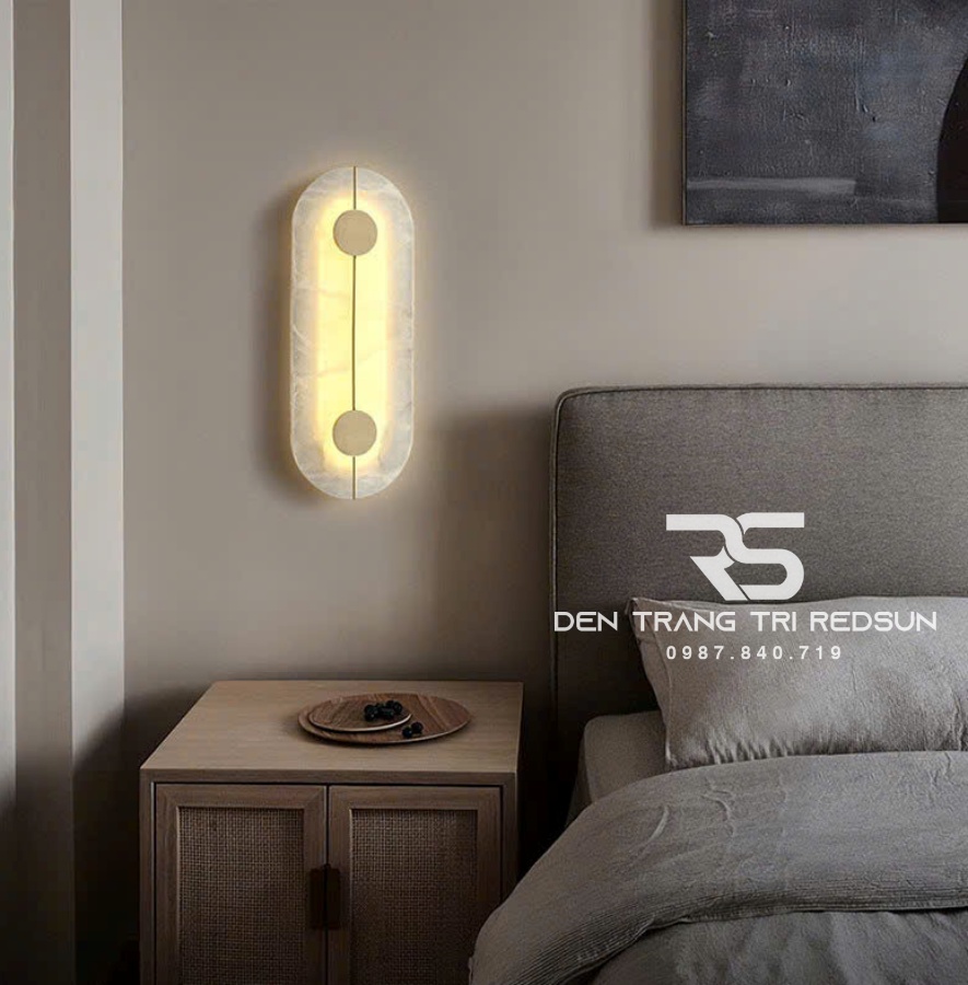 Đèn Tường Trang Trí Phòng Khách, Phòng Ngủ, Cầu Thang Phong Cách Bắc Âu Chất Liệu Đá Cẩm Thạch DT-1043