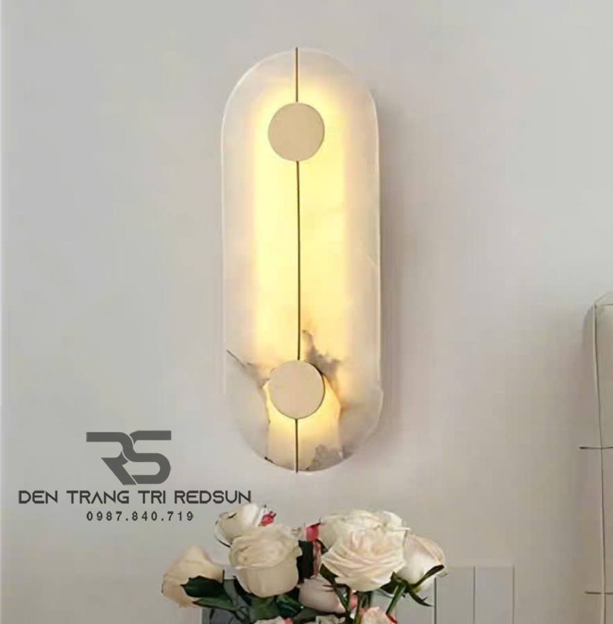 Đèn Tường Trang Trí Phòng Khách, Phòng Ngủ, Cầu Thang Phong Cách Bắc Âu Chất Liệu Đá Cẩm Thạch DT-1043