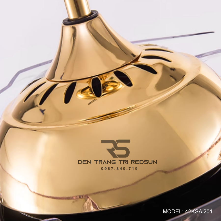 Quạt Trần Đèn Cánh Cụp Xòe Trang Trí Phòng Khách, Phòng Ngủ - 42KSA 201