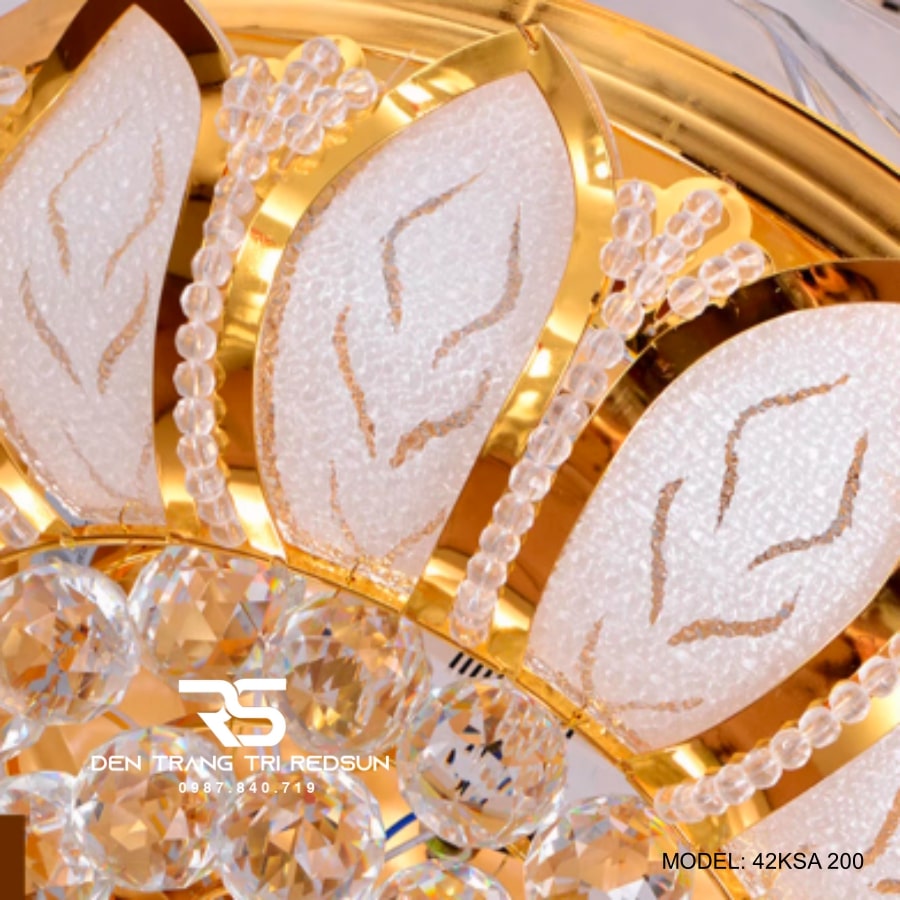 Quạt Trần Đèn Cánh Cụp Xòe Trang Trí Phòng Khách, Phòng Ngủ - 42KSA 200