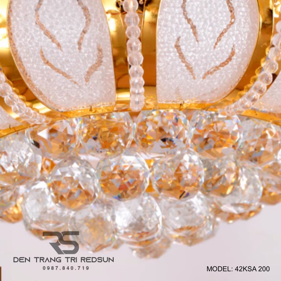Quạt Trần Đèn Cánh Cụp Xòe Trang Trí Phòng Khách, Phòng Ngủ - 42KSA 200