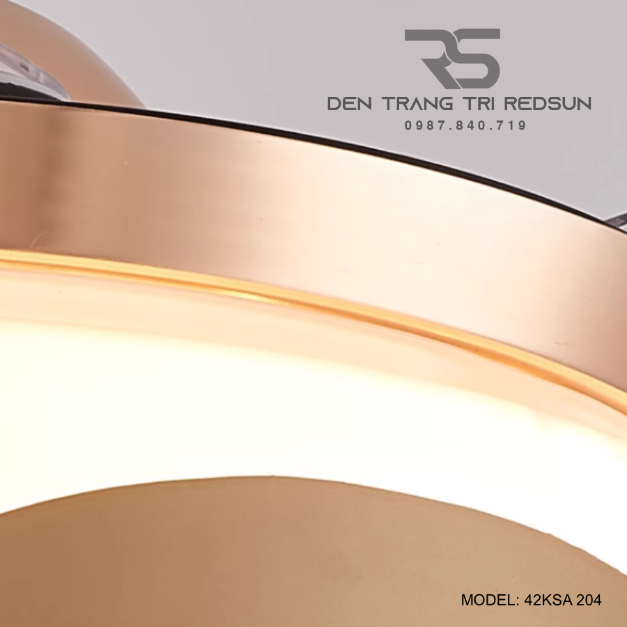Quạt Trần Đèn Cánh Cụp Xòe Trang Trí Phòng Khách, Phòng Ngủ - 42KSA 204