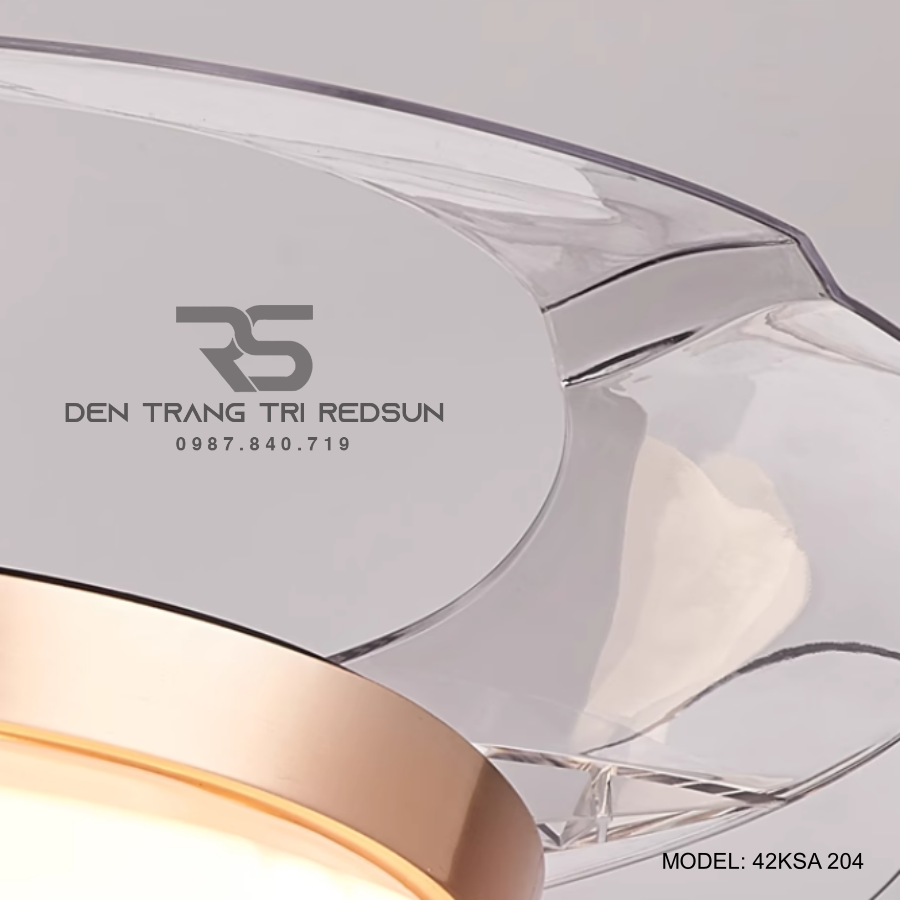 Quạt Trần Đèn Cánh Cụp Xòe Trang Trí Phòng Khách, Phòng Ngủ - 42KSA 204