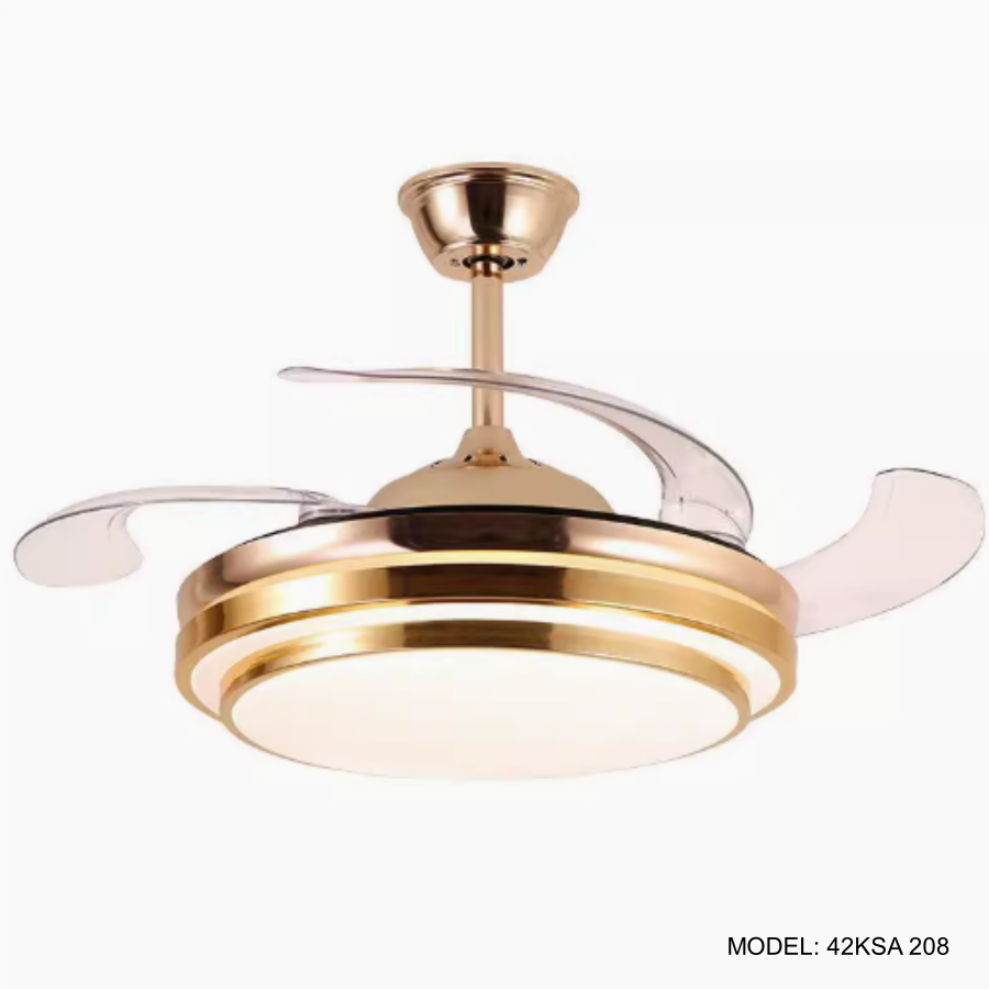 Quạt Trần Đèn Cánh Cụp Xòe Trang Trí Phòng Khách, Phòng Ngủ - 42KSA 208Y