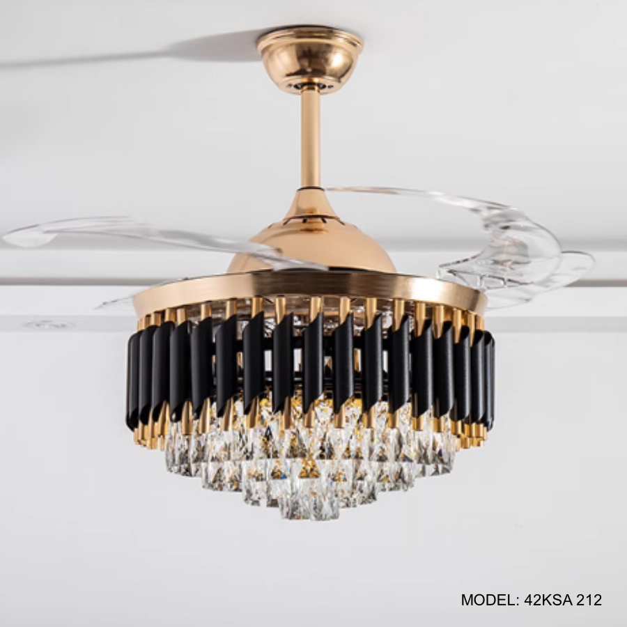 Quạt Trần Đèn Cánh Cụp Xòe Trang Trí Phòng Khách, Phòng Ngủ - 42KSA 212