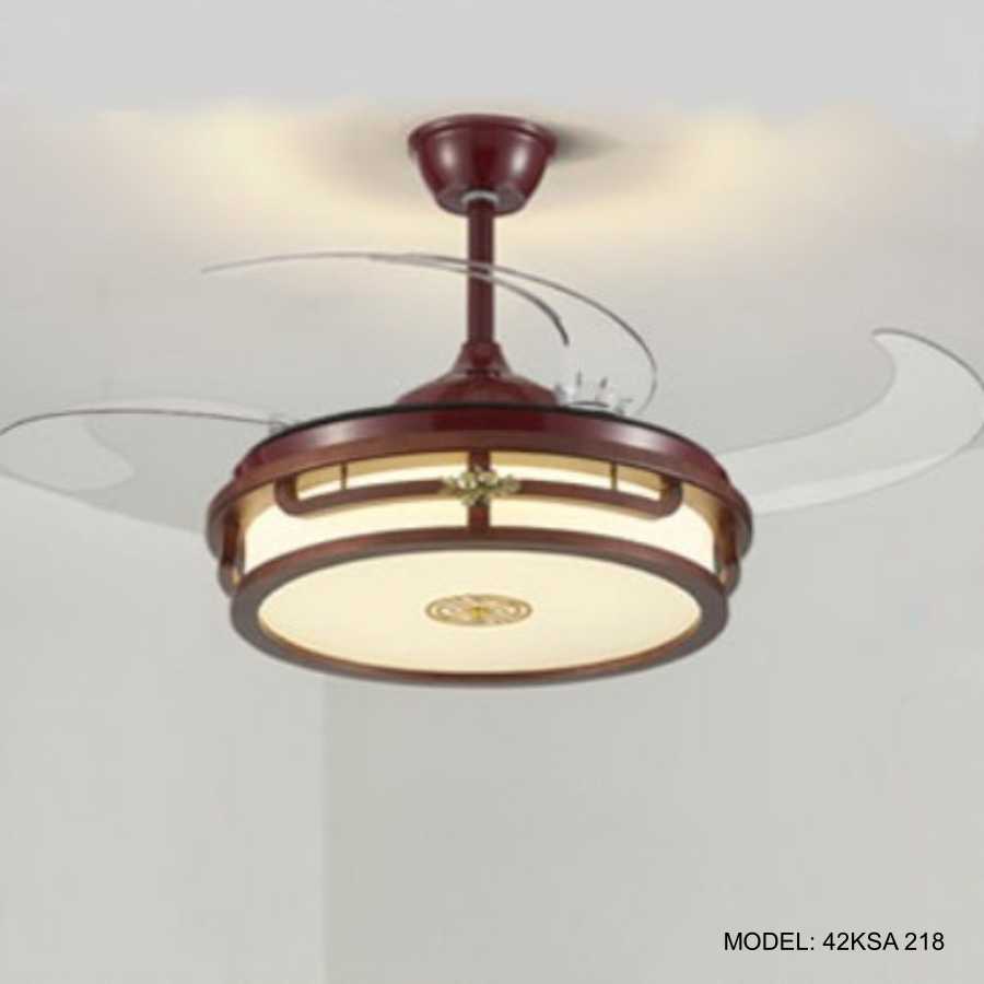 Quạt Trần Đèn Cánh Cụp Xòe Trang Trí Phòng Khách, Phòng Ngủ - 42KSA 218