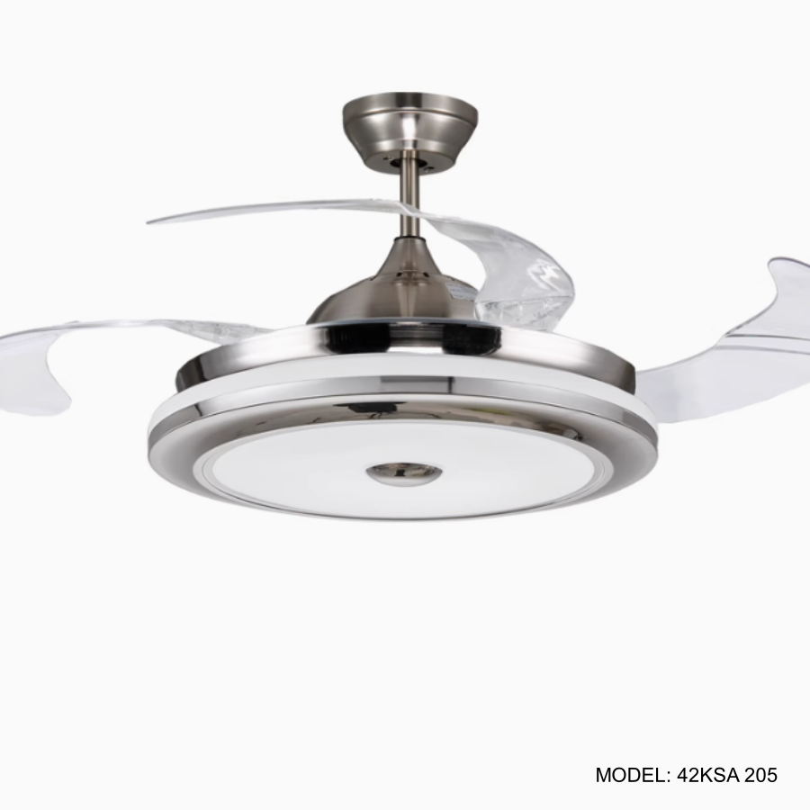 Quạt Trần Đèn Cánh Cụp Xòe Trang Trí Phòng Khách, Phòng Ngủ - 42KSA 205