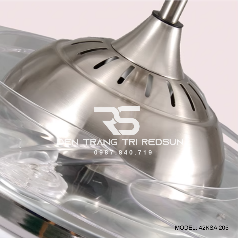 Quạt Trần Đèn Cánh Cụp Xòe Trang Trí Phòng Khách, Phòng Ngủ - 42KSA 205