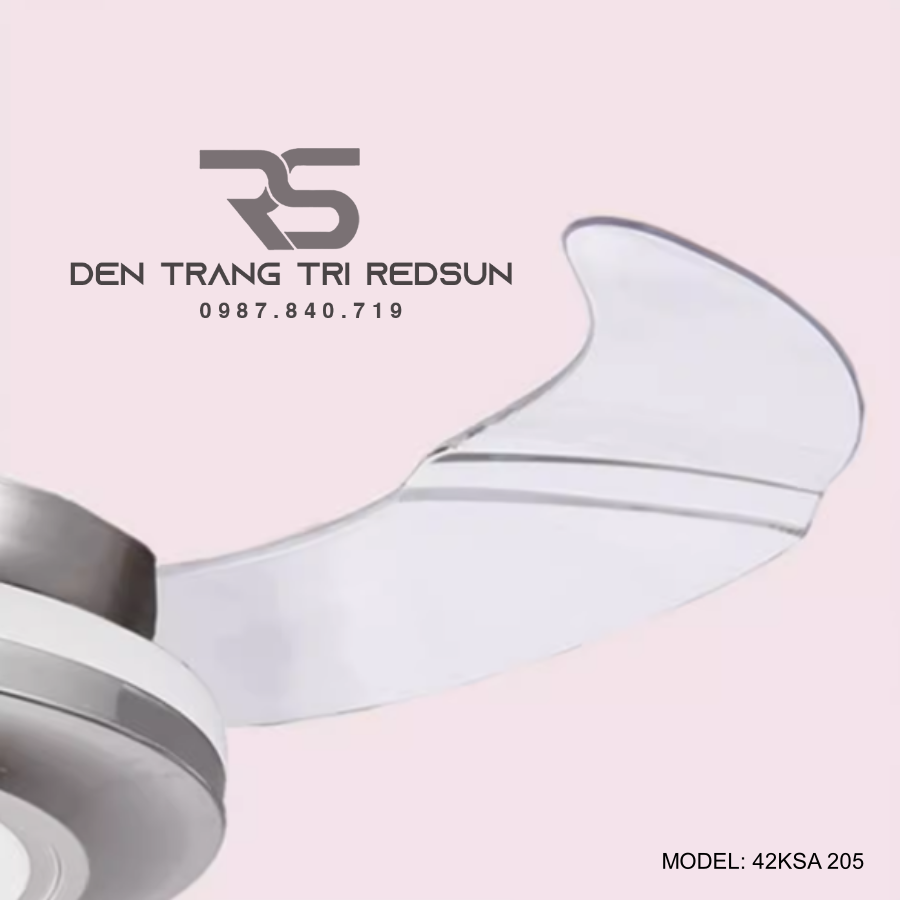 Quạt Trần Đèn Cánh Cụp Xòe Trang Trí Phòng Khách, Phòng Ngủ - 42KSA 205