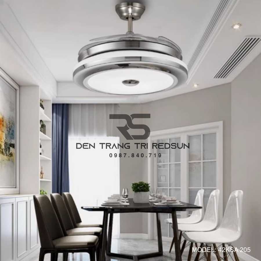 Quạt Trần Đèn Cánh Cụp Xòe Trang Trí Phòng Khách, Phòng Ngủ - 42KSA 205