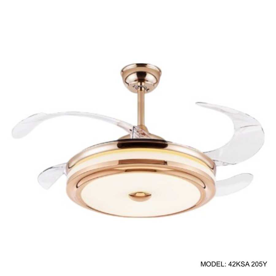 Quạt Trần Đèn Cánh Cụp Xòe Trang Trí Phòng Khách, Phòng Ngủ - 42KSA 205Y