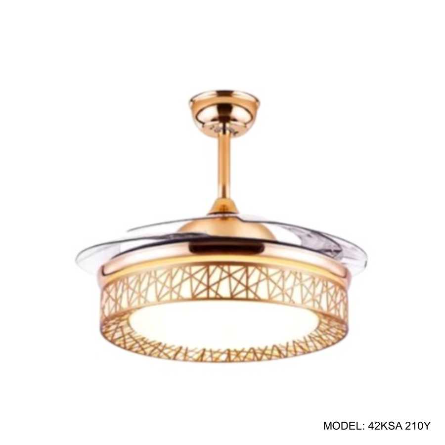 Quạt Trần Đèn Cánh Cụp Xòe Trang Trí Phòng Khách, Phòng Ngủ - 42KSA 210Y