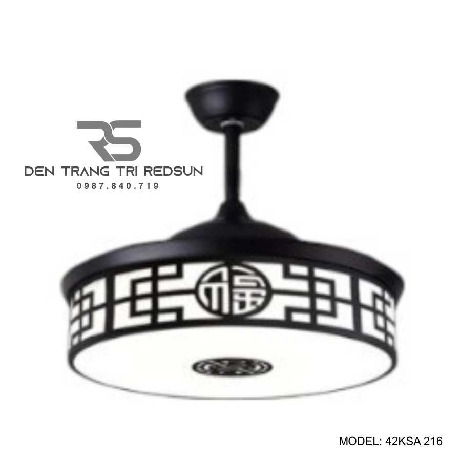 Quạt Trần Đèn Cánh Cụp Xòe Trang Trí Phòng Khách, Phòng Ngủ - 42KSA 216
