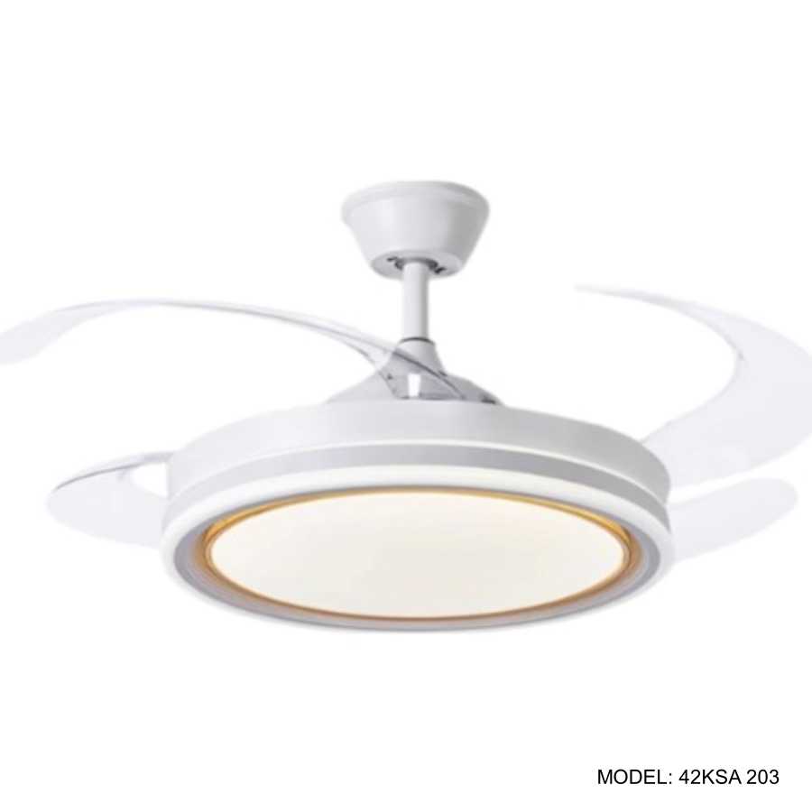 Quạt Trần Đèn Cánh Cụp Xòe Trang Trí Phòng Khách, Phòng Ngủ - 42KSA 203