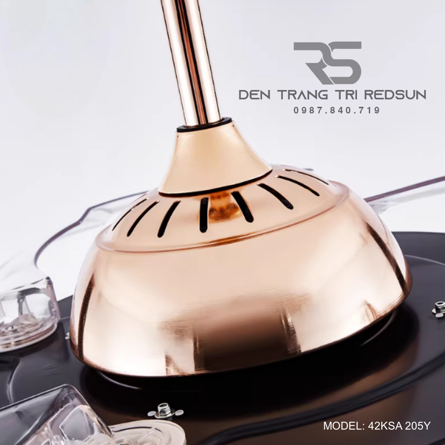 Quạt Trần Đèn Cánh Cụp Xòe Trang Trí Phòng Khách, Phòng Ngủ - 42KSA 205Y