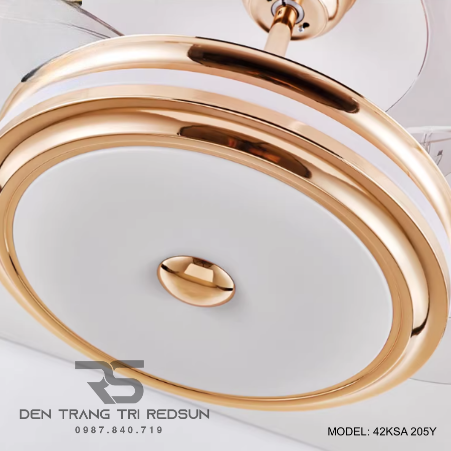 Quạt Trần Đèn Cánh Cụp Xòe Trang Trí Phòng Khách, Phòng Ngủ - 42KSA 205Y