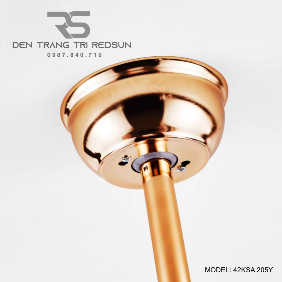 Quạt Trần Đèn Cánh Cụp Xòe Trang Trí Phòng Khách, Phòng Ngủ - 42KSA 205Y